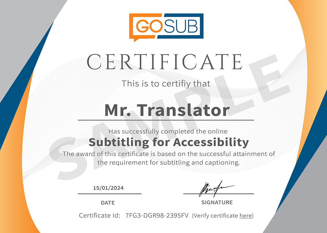 Subtitling for Accessibility Site